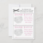 Rosa graue Windeln Girl Diaper Raffelkarten Einladung (Vorderseite)