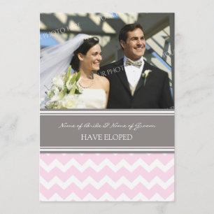 Rosa graue Zickzack Foto-Entlaufen-Mitteilung Ankündigung