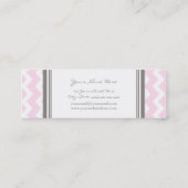 Rosa graue Zickzack Retro Geschäfts-Karten Mini Visitenkarte (Rückseite)