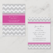 Rosa graue Zickzack Retro Geschäfts-Karten Visitenkarte (Vorne/Hinten)