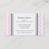 Rosa graue Zickzack Retro Mama-nennende Karten (Rückseite)