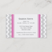 Rosa graue Zickzack Retro Mama-nennende Karten (Rückseite)