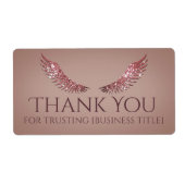 Rosa grauer Glitzer Lash Wings Lachs Label (Vorne)