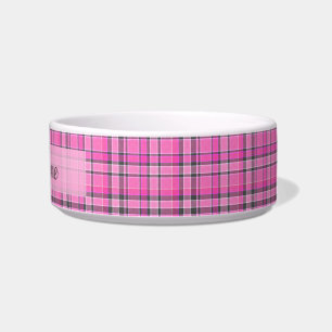 Rosa grauer karierter Tartan Napf