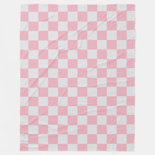 Rosa + Grauer Karo Prüfmuster Fleecedecke