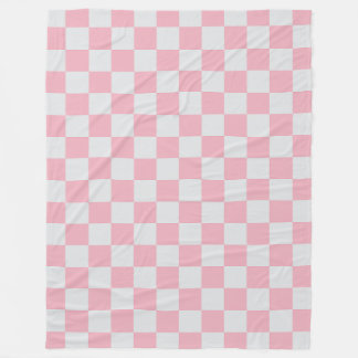 Rosa + Grauer Karo Prüfmuster Fleecedecke