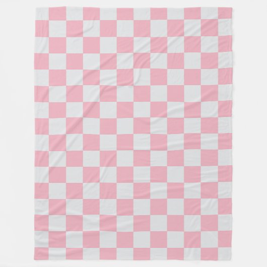 Rosa + Grauer Karo Prüfmuster Fleecedecke (Vorderseite)