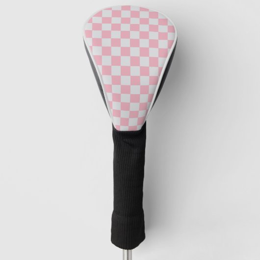Rosa + Grauer Karo Prüfmuster Golf Headcover (Vorderseite)