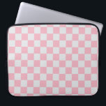 Rosa   Grauer Karo Prüfmuster Laptopschutzhülle<br><div class="desc">Rosa   Grauer Karo Checkered Checkered Checkerboard Pattern Laptop Ärmel</div>