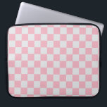 Rosa   Grauer Karo Prüfmuster Laptopschutzhülle<br><div class="desc">Rosa   Grauer Karo Checkered Checkered Checkerboard Pattern Laptop Ärmel</div>