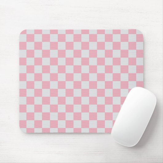 Rosa + Grauer Karo Prüfmuster Mousepad (Mit Mouse)