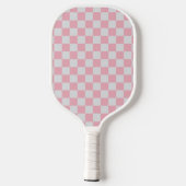 Rosa + Grauer Karo Prüfmuster Pickleball Schläger (Rückseite)