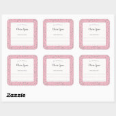 Rosa Grauer Leopard-Rahmen mit dem Namen 2 Buchzei Quadratischer Aufkleber (Blatt)