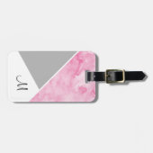 Rosa grauer weißer Farbblock Gepäckanhänger (Vorderseite horizontal)