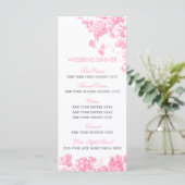 Rosa graues Blumenmenü für Hochzeitsessen Vorlage (Stehend Vorderseite)