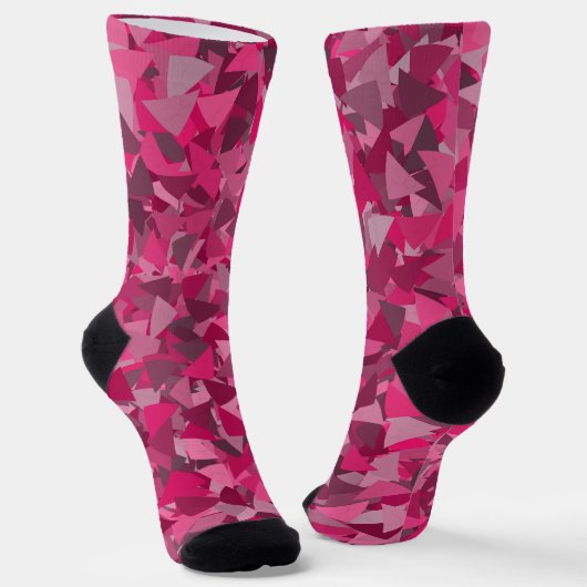 Rosa graues Dreieckmuster Socken (Gewinkelt)