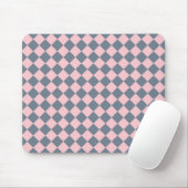 Rosa graues Schachbrett Diamantmuster Mousepad (Mit Mouse)