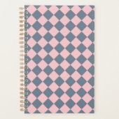 Rosa graues Schachbrett Diamantmuster Planer (Vorderseite)