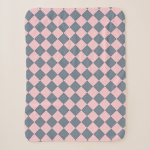 Rosa graues Schachbrett Diamantmuster Sherpadecke