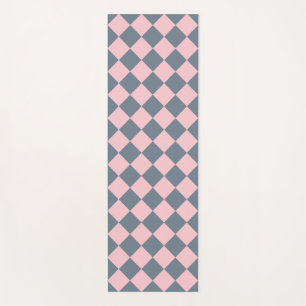 Rosa graues Schachbrett-Diamantmuster Yogamatte