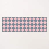Rosa graues Schachbrett Diamantmuster Yogamatte (Vorderseite (Horizontal))