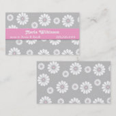 Rosa, graues und weißes Gänseblümchen-Mama-Karte Telefonnummerkarte (Vorne/Hinten)