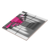 Rosa graues und weißes geometrisches Muster Fliese (Seite)