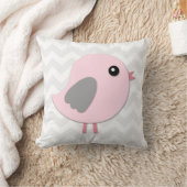Rosa graues Vogel-Kinderzimmerthrow-Kissen Kissen (Decke)