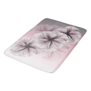 Rosa graues Weiß Ombre mit Blumen Badematte