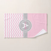 Rosa graues Zickzack Badhandtuch Set (Handtuch)