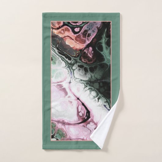 Rosa, graugrünes Marmormuster der gefärbte Krawatt Badhandtuch Set (Handtuch)