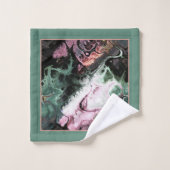 Rosa, graugrünes Marmormuster der gefärbte Krawatt Badhandtuch Set (Waschlappen)