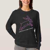 Rosa grausam in Leaps & Bounds Hare T-Shirt (Vorderseite)