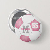 Rosa-Grausoccer personalisiert Button (Vorne & Hinten)