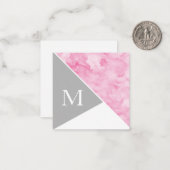 Rosa grauweißer Farbblock Mitteilungskarte (Vorderseite/Rückseite Beispiel)