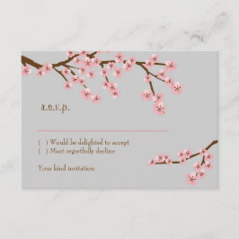 Rosa & Gray Cherry Blossom Frühjahrssonne RSVP Karte