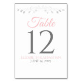 Rosa & Gray Einfache Elegante Hochzeitsstimmung Ti Tischnummer (Rückseite)