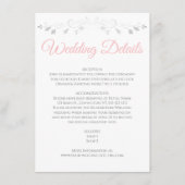 Rosa & Gray Elegante Hochzeitssonderkarte Begleitkarte (Vorderseite)