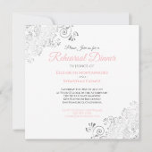 Rosa & Gray Elegantes Hochzeitliches Probe-Dinner Einladung (Vorderseite)