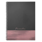 Rosa & Gray Moderne Glam Sequins Chic Elegante Notizblock (Vorderseite)