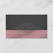 Rosa & Gray Moderne Glam Sequins Chic Elegante Visitenkarte (Rückseite)