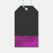 Rosa & Gray Moderne Glam Sequins Elegante Chic Geschenkanhänger (Rückseite)