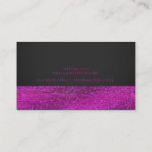 Rosa & Gray Moderne Glam Sequins Elegante Chic Visitenkarte (Rückseite)