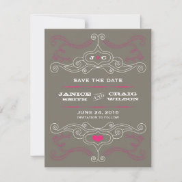 Rosa & Gray Rock 'n' Roll Music Themed Wedding Save The Date