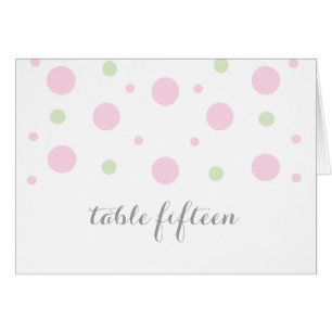 Rosa Green Confetti Tischnummer Card