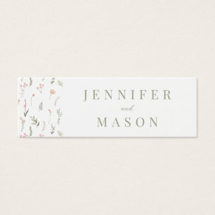 Rosa Green Floral Wedding QR Registrierungskarte B