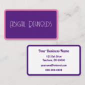 Rosa Grenze Lila Visitenkarte (Vorne/Hinten)