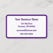 Rosa Grenze Lila Visitenkarte (Rückseite)