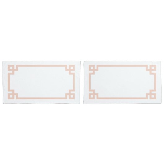 Rosa griechisch-Schlüsselgrenzgröße Kissenbezug (Vorderseite-Set)