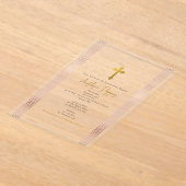 Rosa griechischer Schlüsselorthodox Christening Gi Acryleinladungen (Ablage )